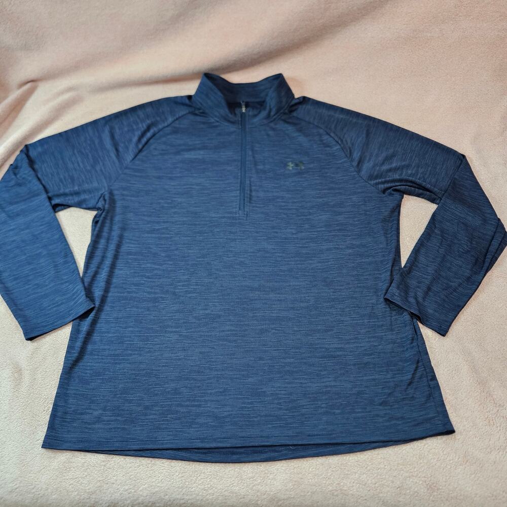 Under Armour The Tech Tee Blue Quarter-Zip Pullover Size 2XL